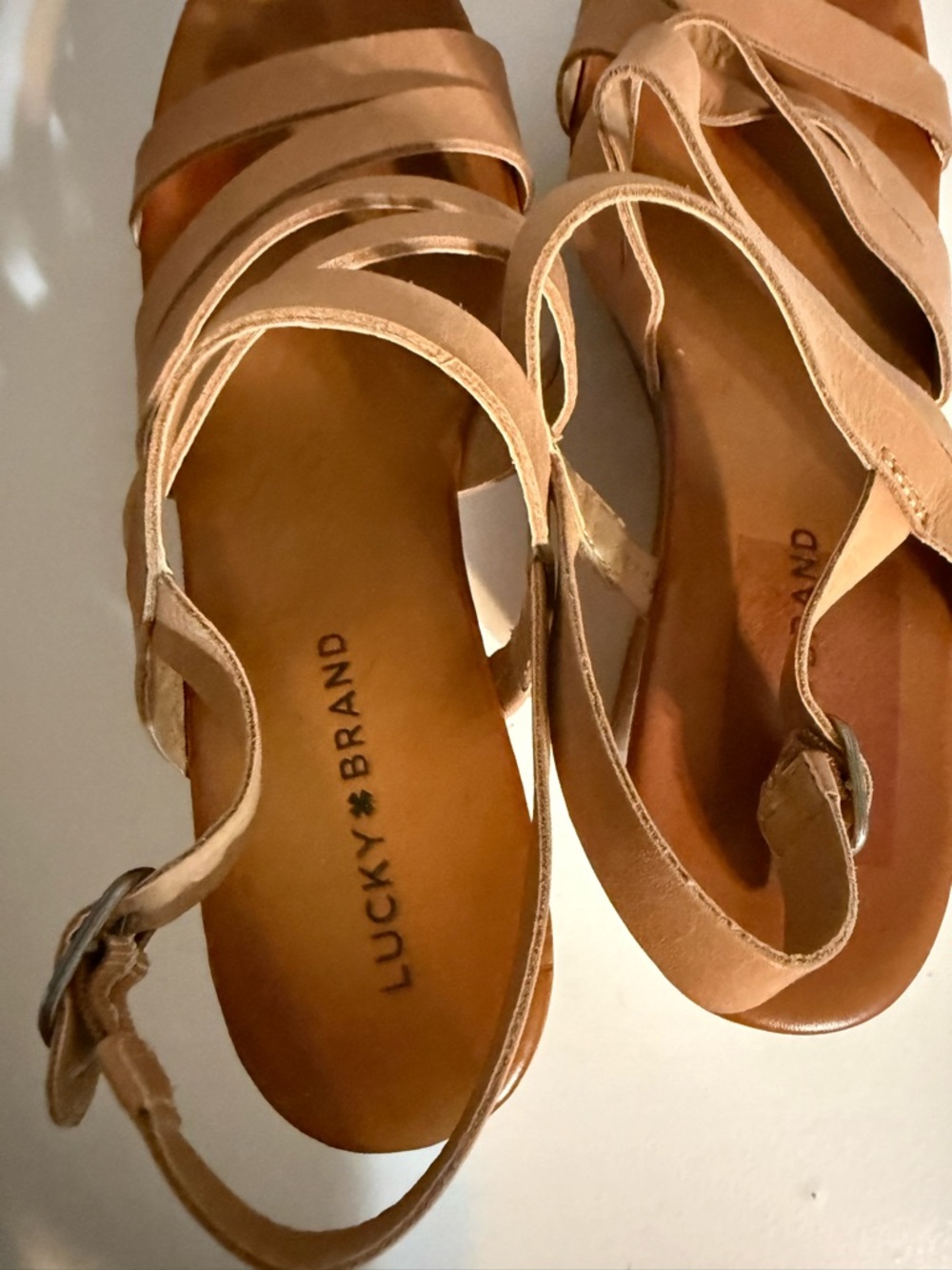 Lucky Brand Women's Light Brown Strappy Sandals size 9